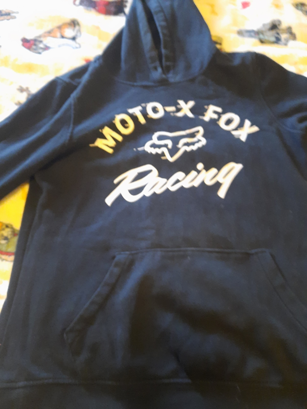 Fox Black Pullover Hoodie with White Logo Tag